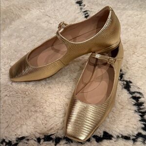 Cole Haan Gold Mary Janes